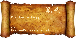 Moller Adony névjegykártya